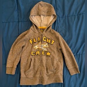 Joe Fresh Kids Flight Crew Hoodie - Gray and Yellow - Size 3